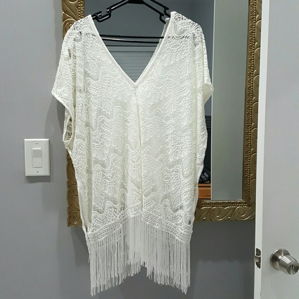 Victoria's Secret White Lace Swim Coverup